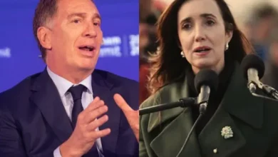 Foto de Diego Santilli y Victoria Villarruel en una reunión del gabinete