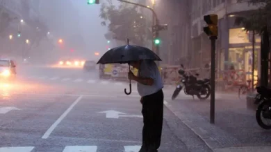 Imagen de un cielo nublado con lluvia en Buenos Aires