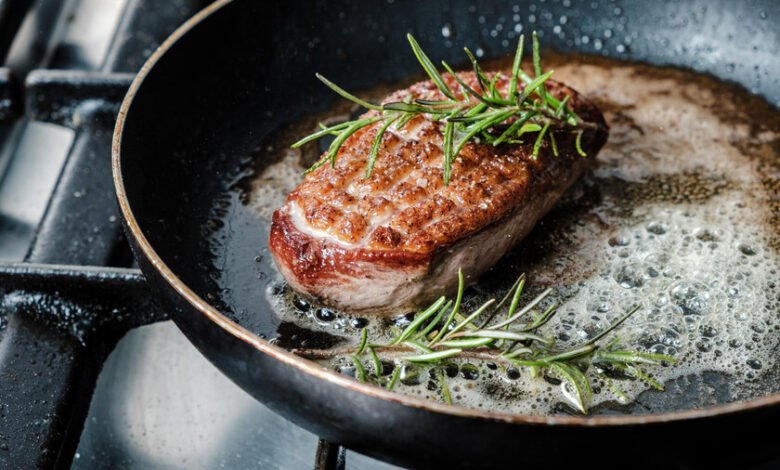 Proteína de soja cocinada a alta temperatura en sartén