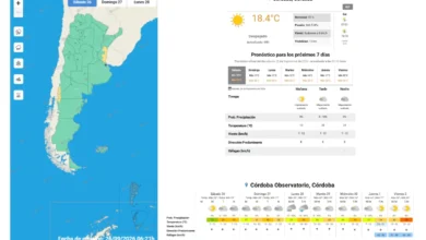 Pronóstico del Servicio Meteorológico Nacional para Córdoba, 26-28 de septiembre de 2026